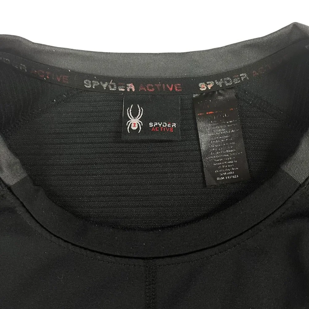 Spyder Active Black Pro Web Long Sleeve Crew Neck Shirt‎ Mens Size XXL